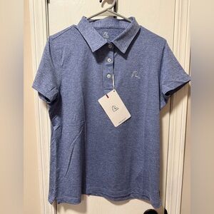Rhoback Girls' Heathered Blue Polo